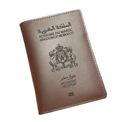 Protège passeport Marocain (En cuir véritable) - Passeport Cases