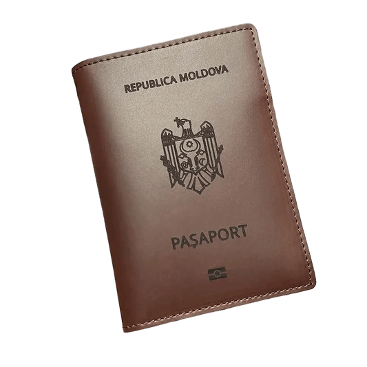 Protège passeport Moldave (En cuir véritable) - Passeport Cases