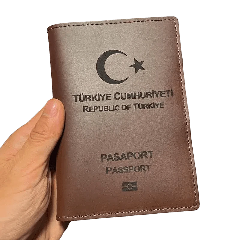 Protège passeport Turc (En cuir véritable) - Passeport Cases