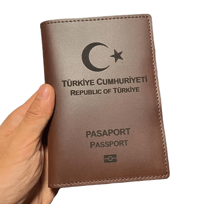 Protège passeport Turc (En cuir véritable) - Passeport Cases