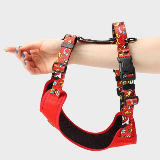 Waterproof dog harness - superhero dog design, adjustable and comfortable