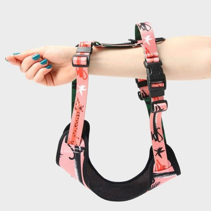 Waterproof and adjustable dog harness - Pink panther design by psychaciele