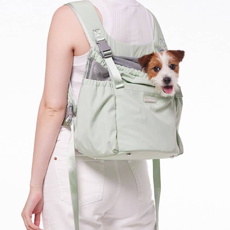 Sac à Dos et Ventral pour Chien - Transport Facile et Confortable - Vert Menthe