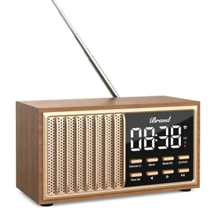 Radio Réveil Bluetooth Bois