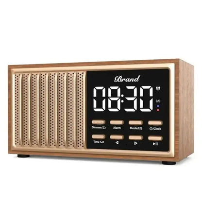 Radio Réveil Bluetooth Bois