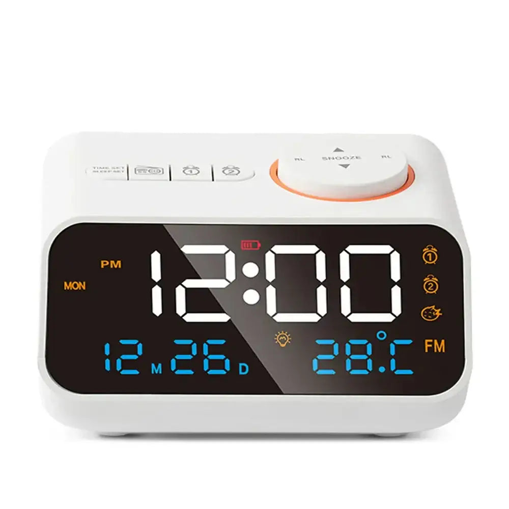 Radio Réveil FM LED - Blanc