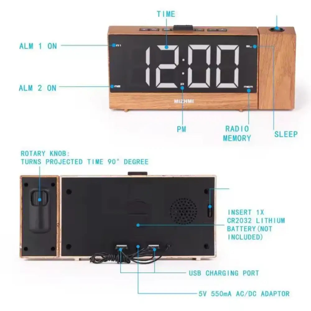 Radio Réveil Projecteur