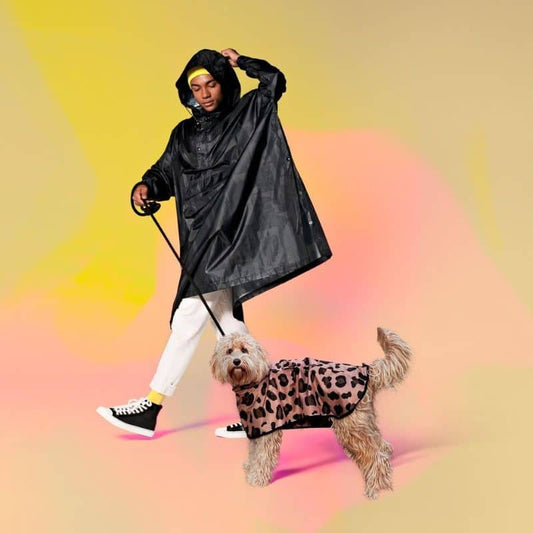 Unisex poncho regnrock - tillbaka till svart svart