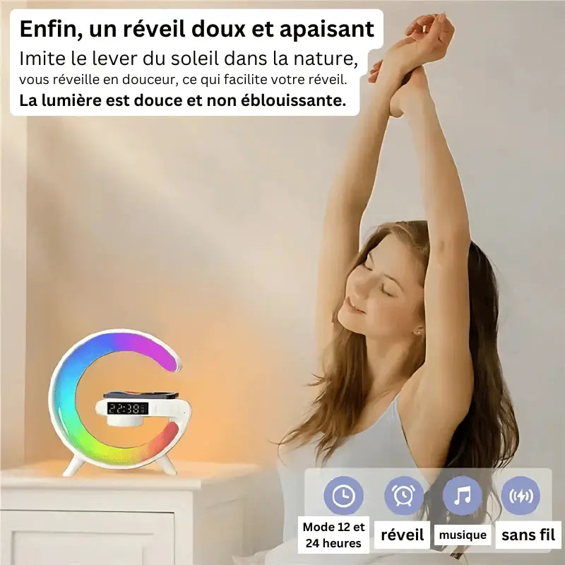 Réveil RGB avec Chargeur Sans Fil - Réveil