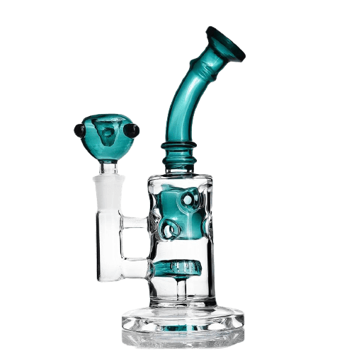 RIG EN VERRE OCEAN - Bang à Huile Tempête 24,5 cm avec Double Percolation Turquoise