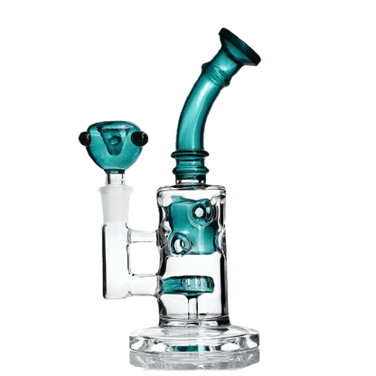 RIG EN VERRE OCEAN - Bang à Huile Tempête 24,5 cm avec Double Percolation Turquoise