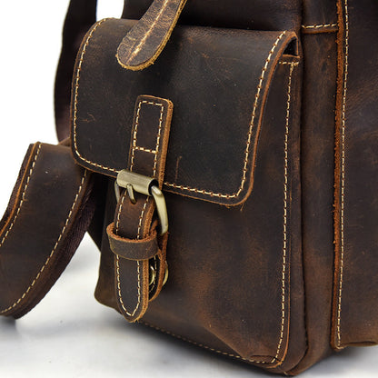 Sac à dos vintage en cuir pour homme