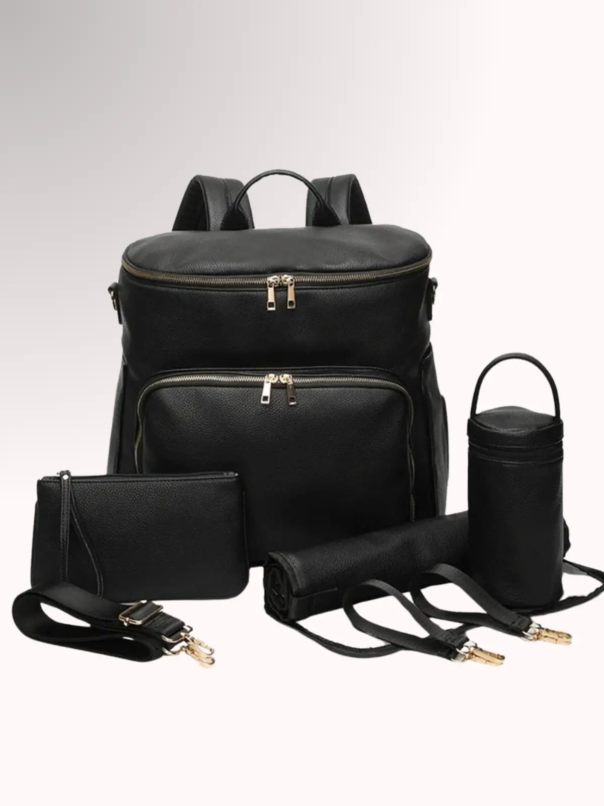 Sac a langer en cuir- Noir