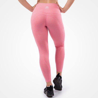 Leggings Taille Haute Femme - Rose Doux Mava