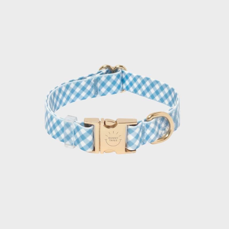 Collar impermeabile per cane - Vichy Blue by Shop Sunny Tails