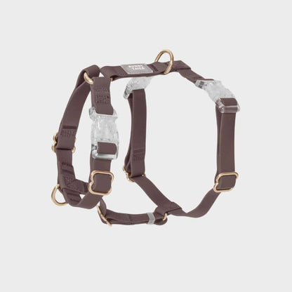 Waterproof dog harness - espresso brown