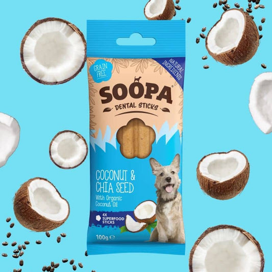 Bâtonnets Dentaires Vegan Coco & Chia pour Chien - Passeport Cases