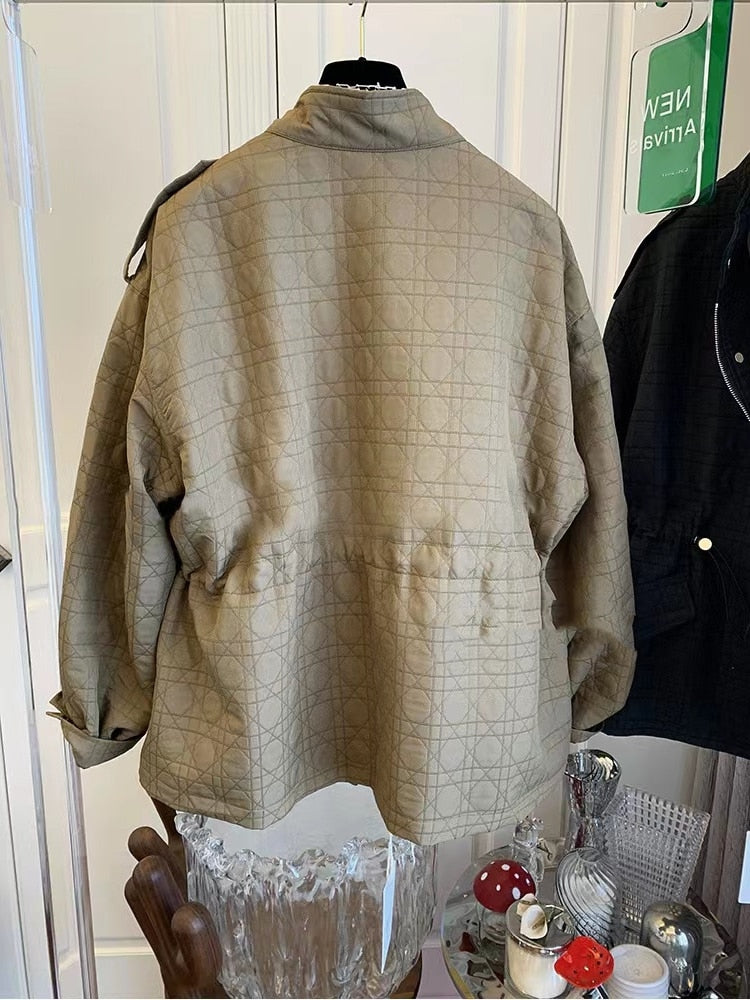 Veste Vintage Élégante en Coton et Polyester