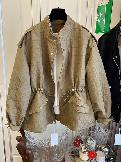 Veste Vintage Élégante en Coton et Polyester