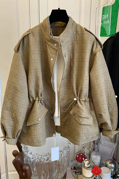 Veste Vintage Élégante en Coton et Polyester