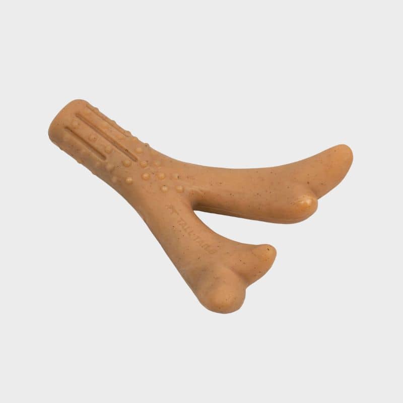 لعبة Cerf Wood -shaped Dog Pheming مع رائحة لحم الخنزير المقدد - تقوي صحة الأسنان وترفيه رفيقك