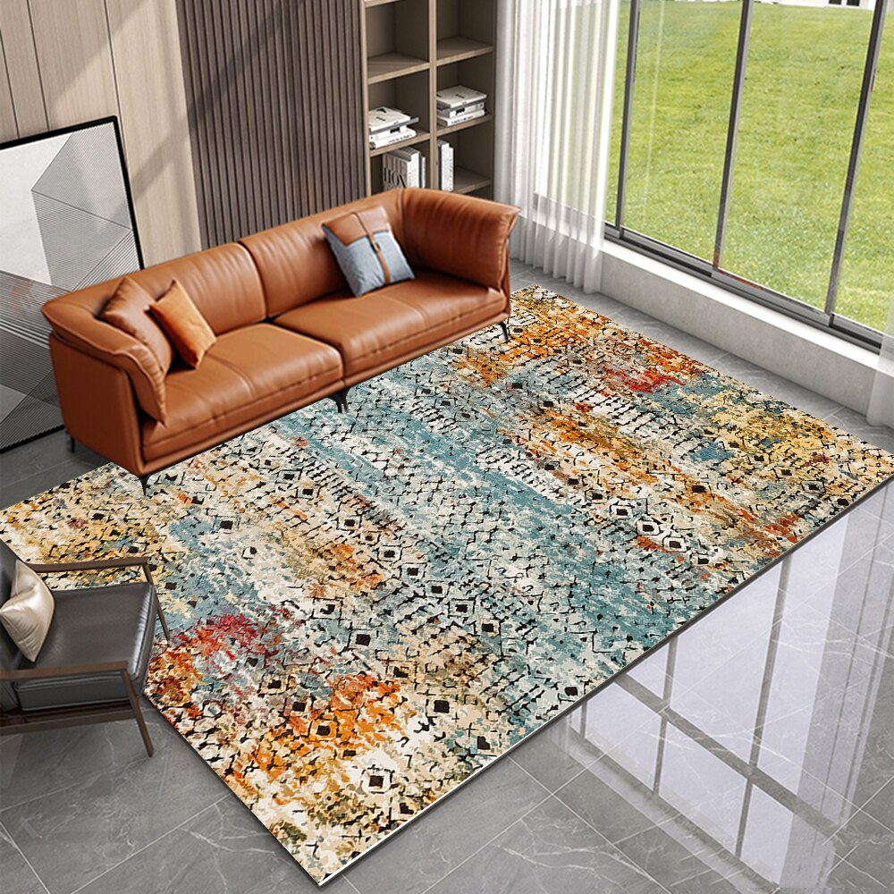 Tapis Ancien Vintage avec Motif d'Arbre Multicolore