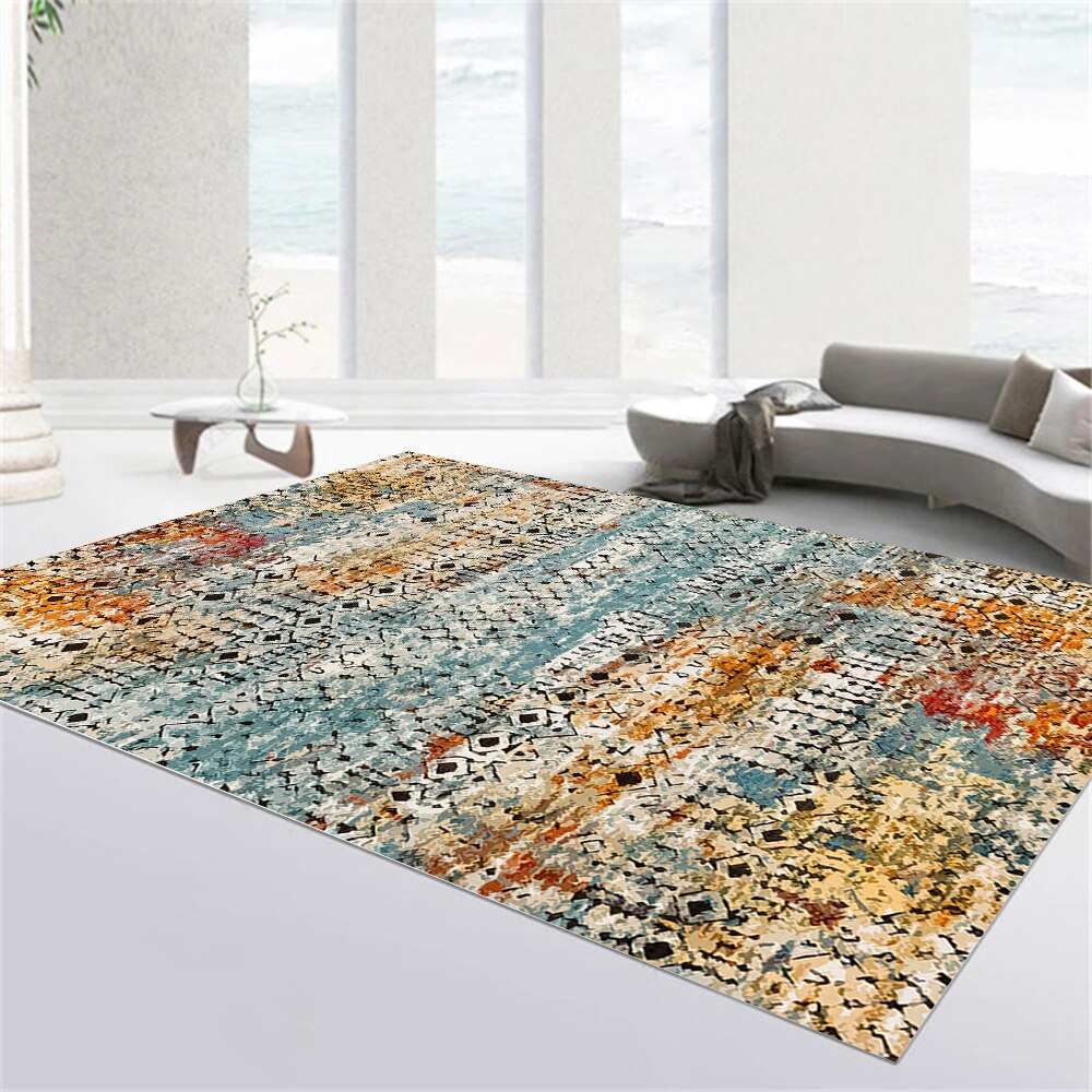 Tapis Ancien Vintage avec Motif d'Arbre Multicolore