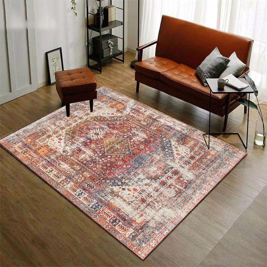 Tapis Vintage en Polyester aux Motifs Orientaux