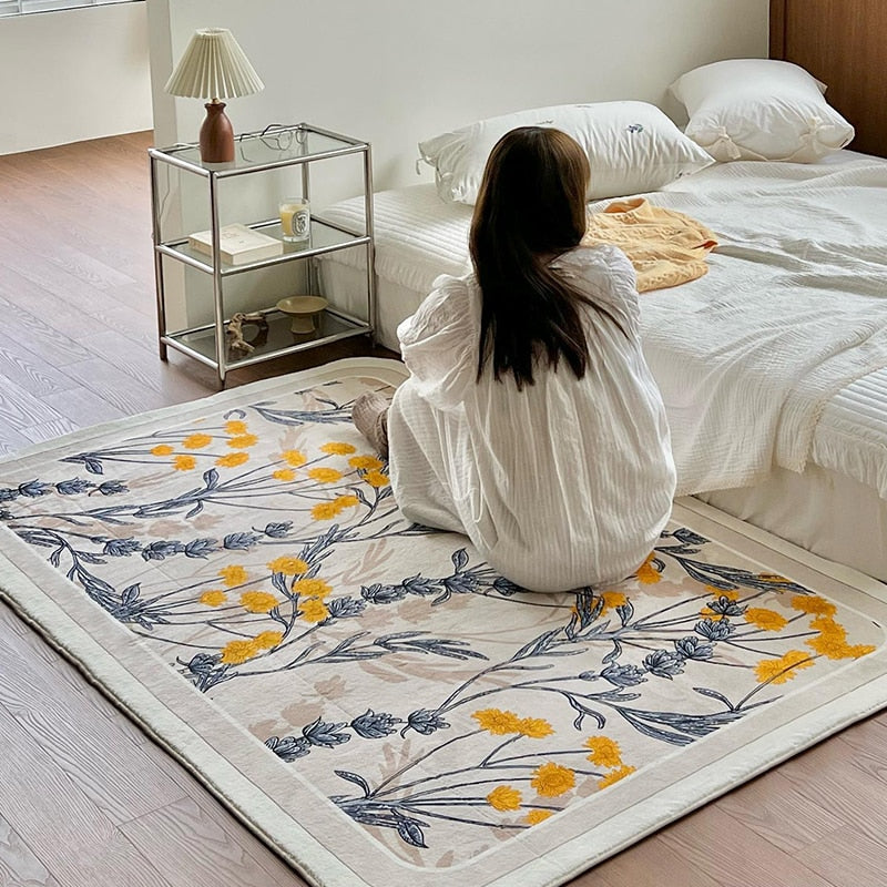 Tapis Fleur Vintage Rétro – Élégance et Confort au Quotidien