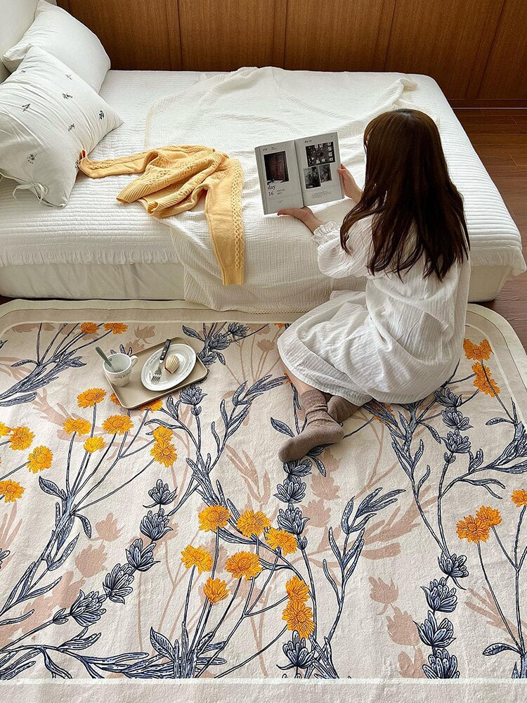 Tapis Fleur Vintage Rétro – Élégance et Confort au Quotidien