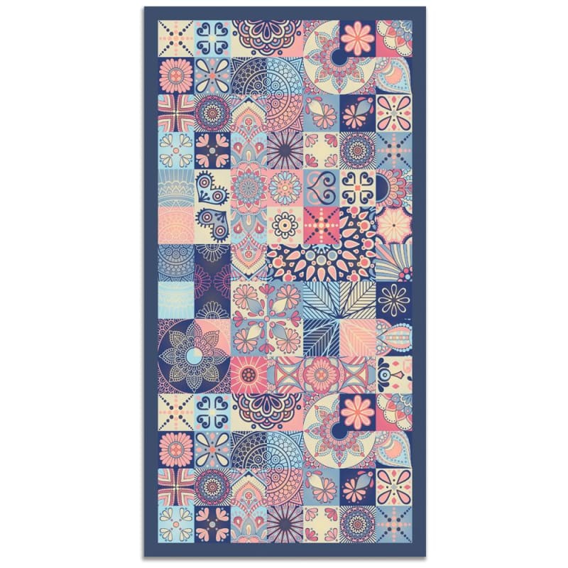 Tapis Vintage Rectangle au Design Géométrique Coloré