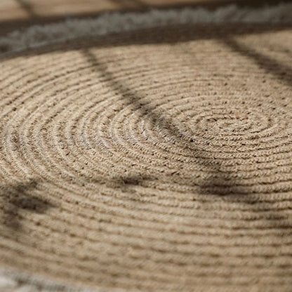 Tapis Vintage Beige en Jute - Élégance et Minimalisme