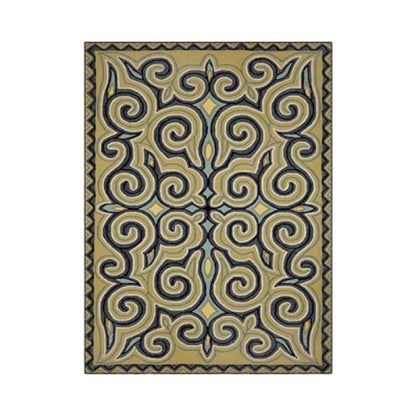 Tapis Vintage Effet Usé aux Motifs Géométriques