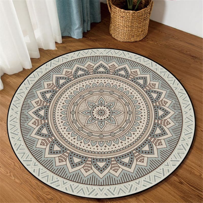 Tapis Vintage Gris Clair au Style Rétro