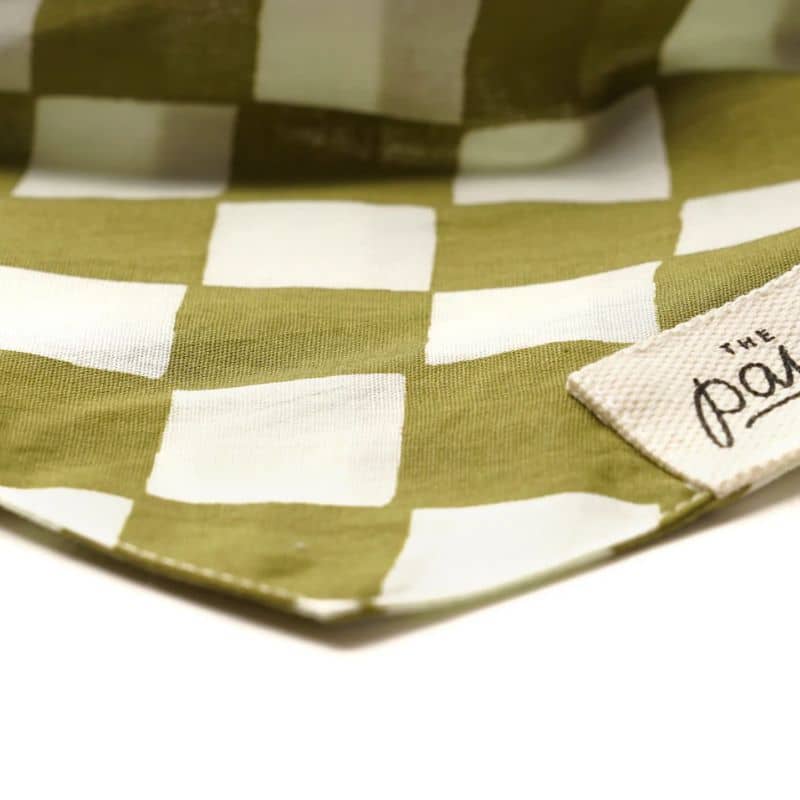 Cotton Dog Bandana - Modello di scacchiere verde alla moda