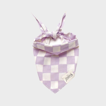 Bandana for Dogs - Mauve Checkmate "Bishop"