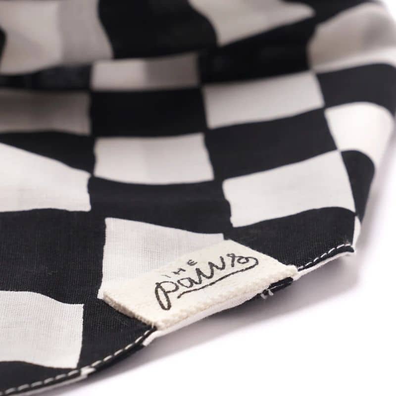 Bandana for dog - Black checkmate "Chess Dog"