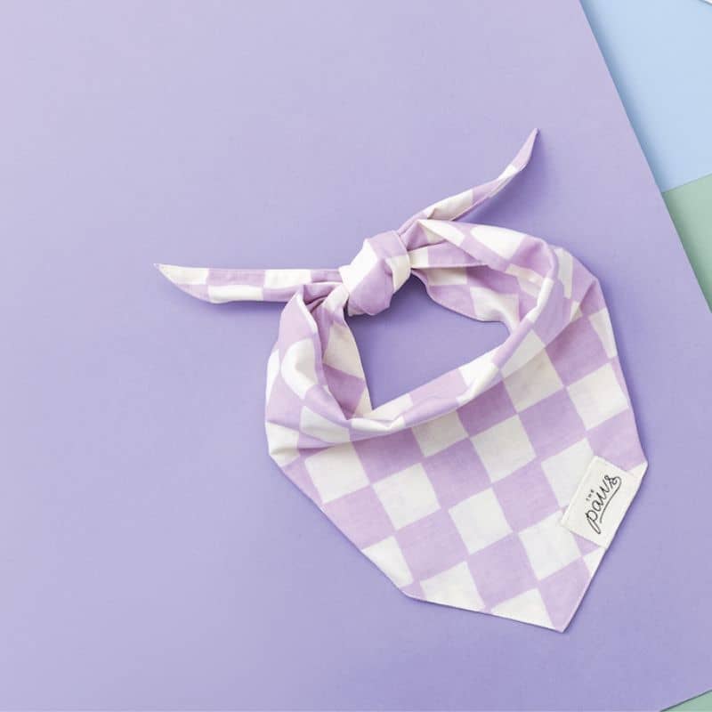 Bandana for Dogs - Mauve Checkmate "Bishop"