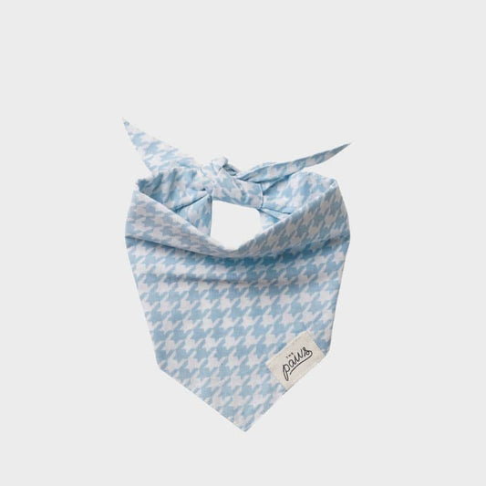 Bandana Chic Pied de Poule Bleu Ciel pour Chien - The Paws - Passeport Cases