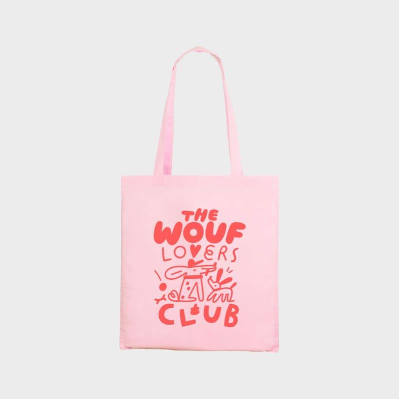 Pink Cotton Tote Bag Limited Edition - Club of Wouf Lovers 💖