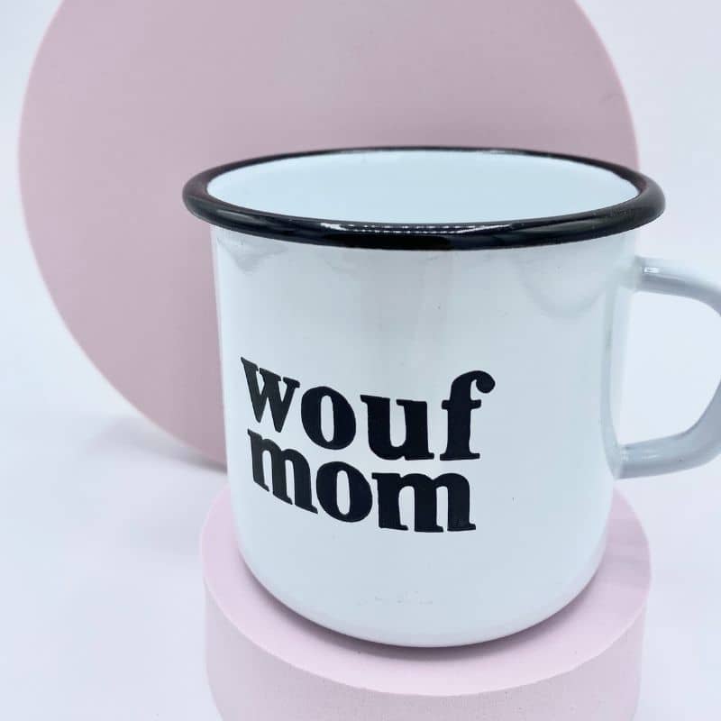 Unbreakable Email Cup "Wouf Mom" ​​- Franse gravure, 30cl