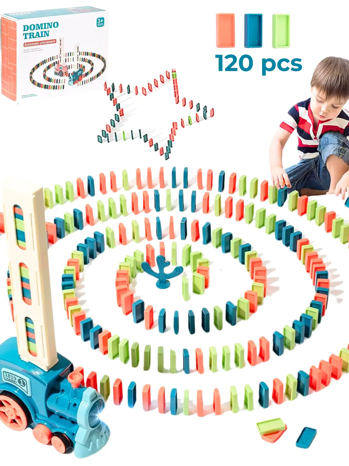 Train domino | Magic Domino™ - Offre Mega structure (120 pièces)