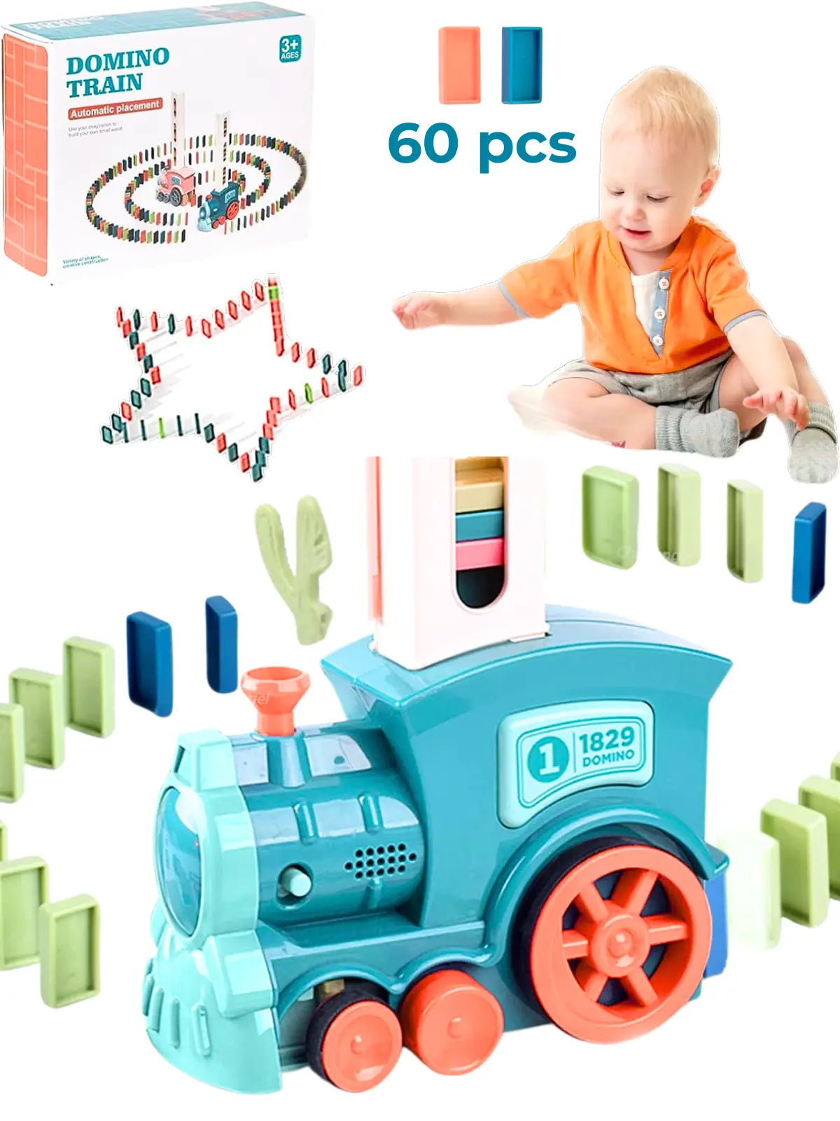 Train domino | Magic Domino™ - Offre P’tit Vaillant (63 pièces)