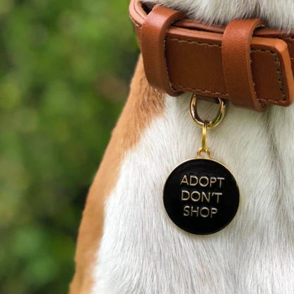 Medaglia per cani "adotta, non acquistare" - consapevolezza dell'adozione da parte di due code dell'azienda