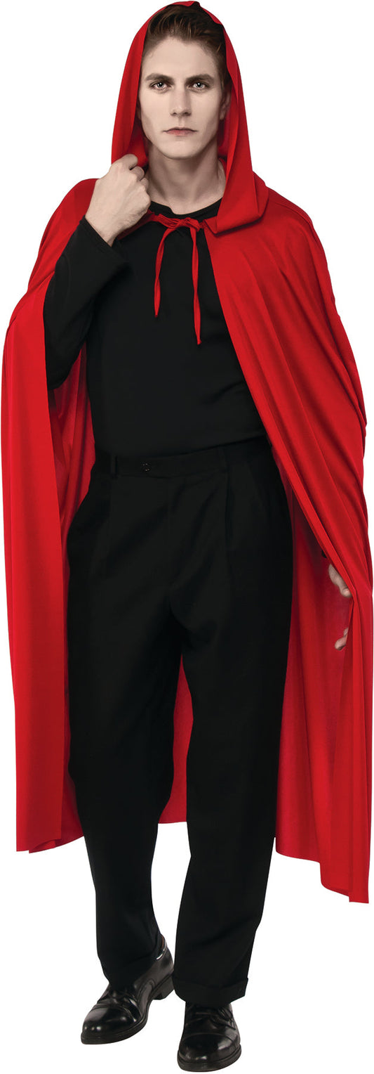 Red Hooded Full Length Cape