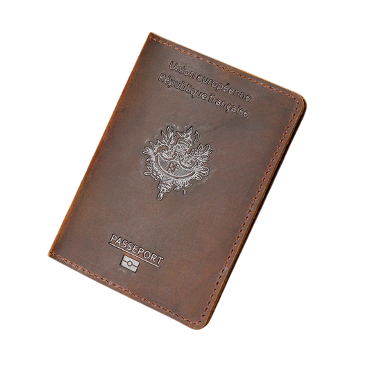 Protège-Passeport France – Étui en cuir véritable