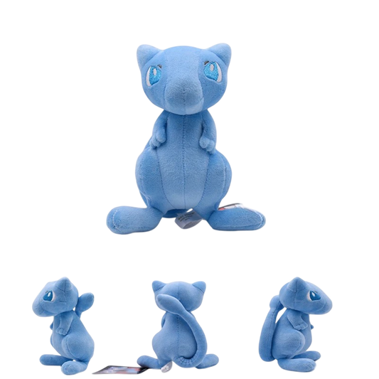 Peluche Pokémon Mew – 13 cm / 7 cm – Rose, Noir & Bleu ciel ✨