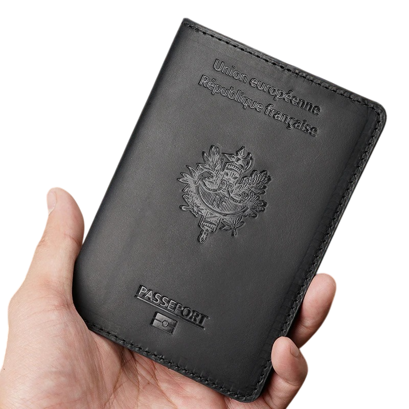 Protège-Passeport France – Étui en cuir véritable