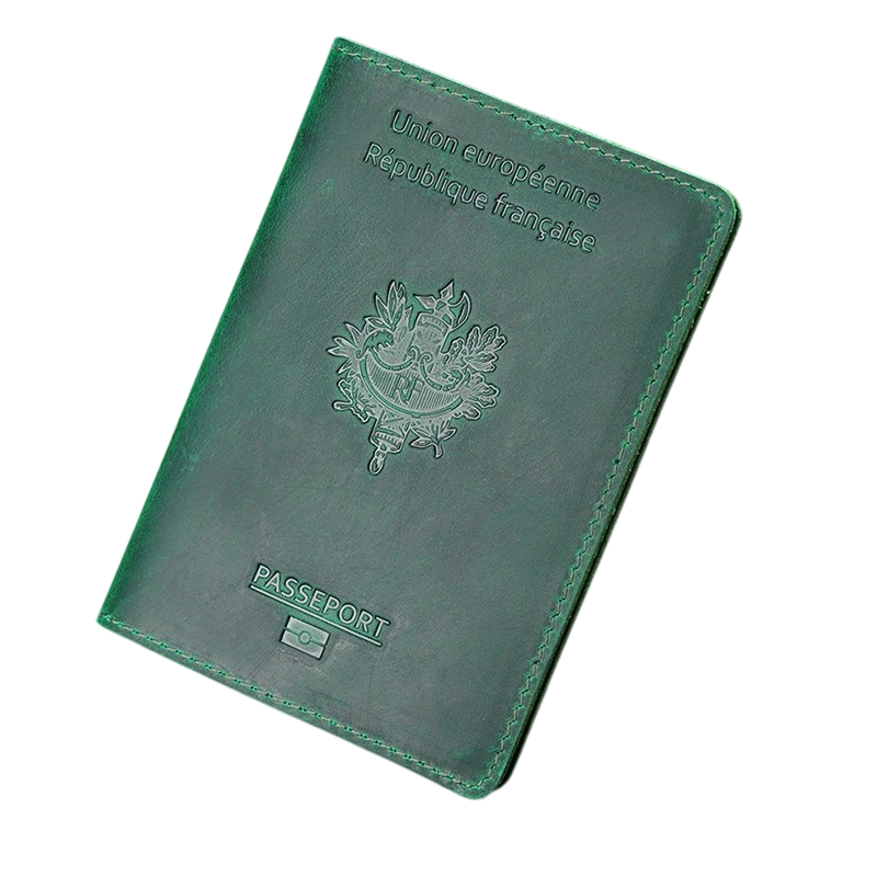 Protège-Passeport France – Étui en cuir véritable