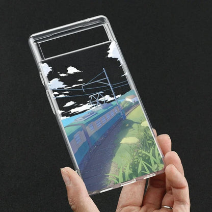 Coque Transparente Paysage d'Anime Japonais pour Google Pixel